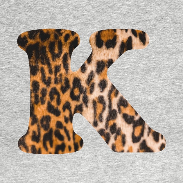 Letter K leopard print by ColorsHappiness